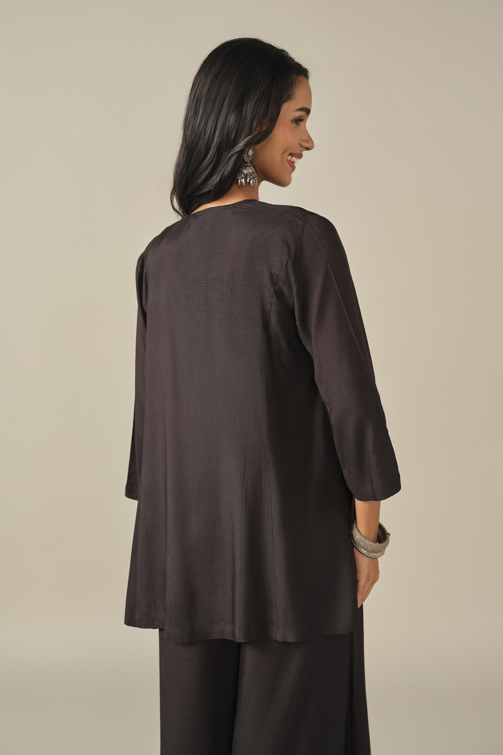 Embroidered Shrug in Black, Black, image 5